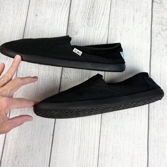 Toms Mens Black 11.5 M Classic Canvas Slip On Shoes Alpargata Espadrille - Picture 8 of 8